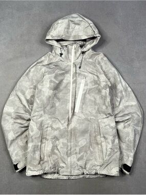 Burton AK Light Gray Camouflage Hooded Snow Jacket